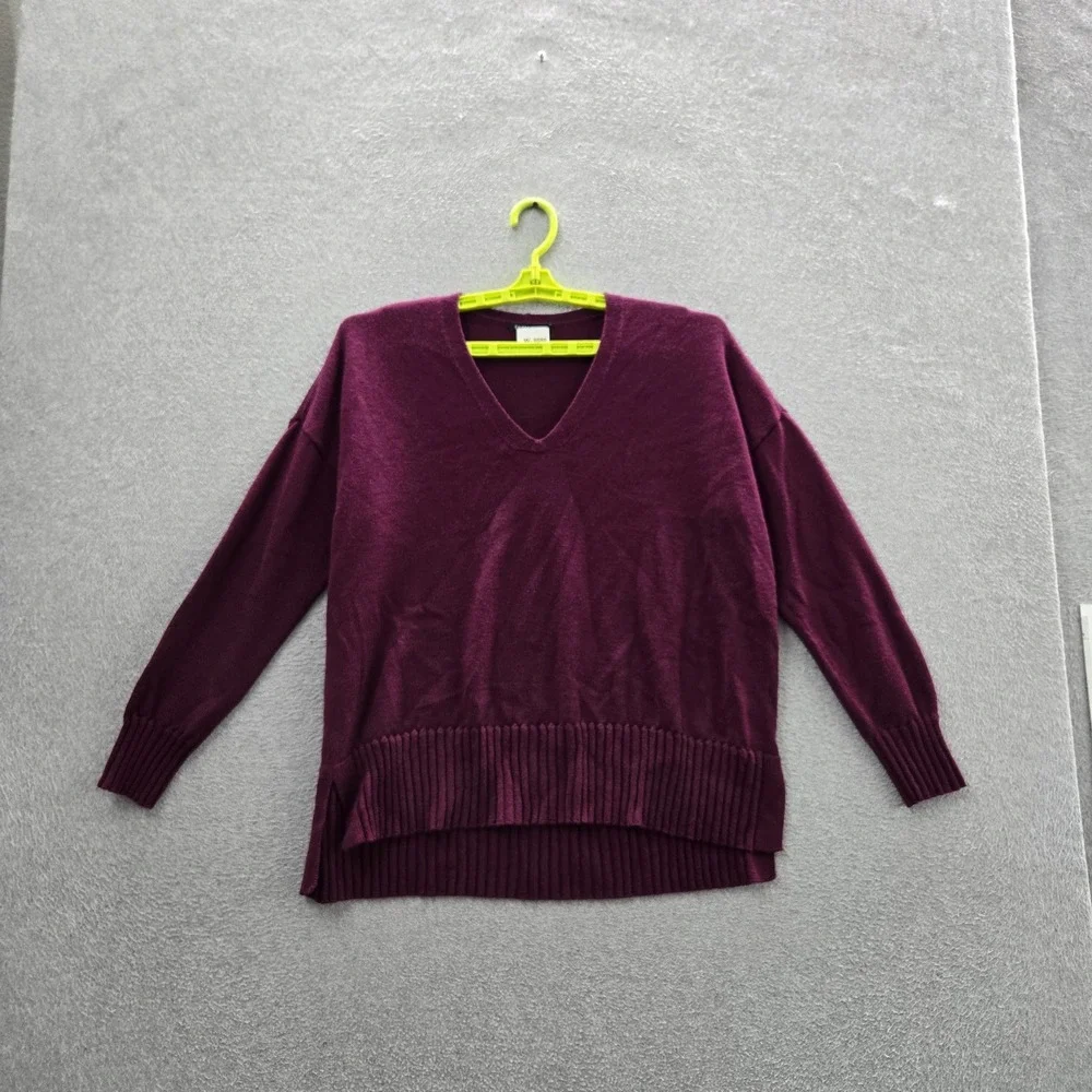 Eileen Fisher Women Sweater S Purple Long Sleeve Merino Wool Boxy Oversized